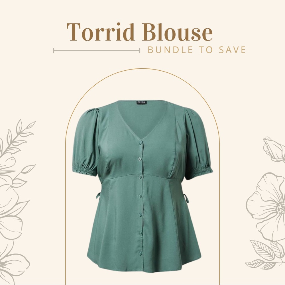Torrid: Challis Side Tie Short Sleeve Top